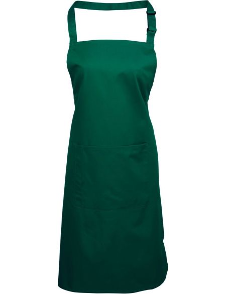 Zástěra s laclem a kapsou Colours - Bottle green