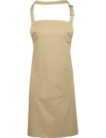 Zástěra s laclem a kapsou Colours - Khaki