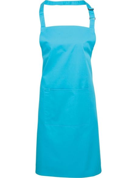 Zástěra s laclem a kapsou Colours - Turquoise