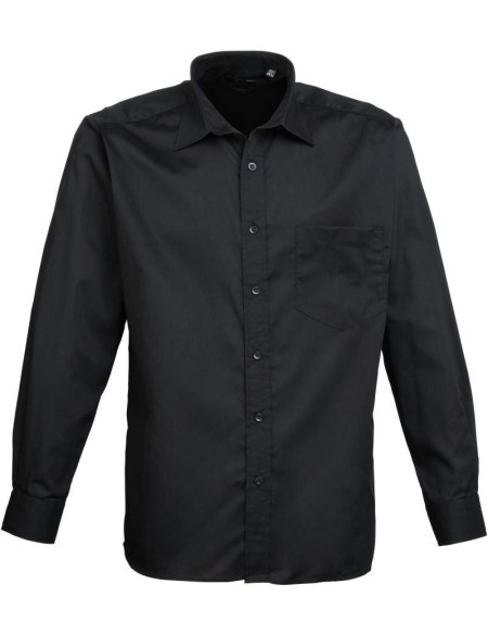 Popelínová košile s dlouhým rukávem PR 200 - Black 41