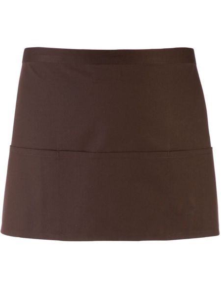 Krátká zástěra do pasu s kapsou Colours - Brown