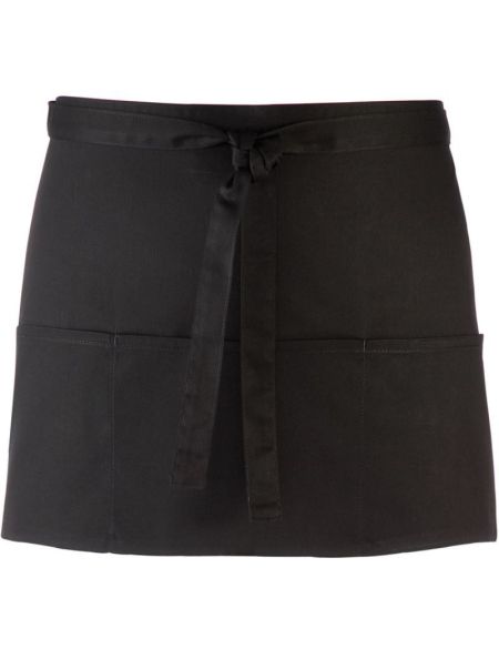 Krátká zástěra do pasu s kapsou Colours - Black