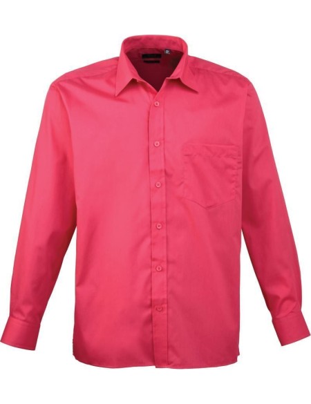 Popelínová košile s dlouhým rukávem PR 200 - Hot pink 39.5