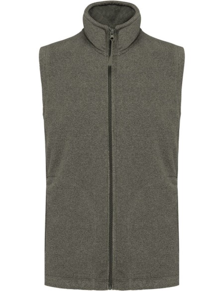 Pánská mikrofleecová vesta Luca K913  - Green marble heather 4XL