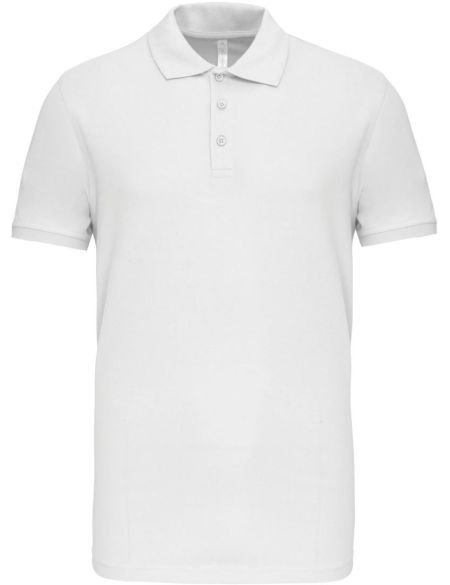 Pánské elastické piqué polo K239 - White