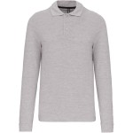 Pánské piqué polo s dlouhým rukávem - Oxford grey S