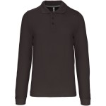 Pánské piqué polo s dlouhým rukávem - Dark grey M