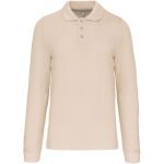 Pánské piqué polo s dlouhým rukávem - Light sand XL