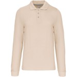 Pánské piqué polo s dlouhým rukávem - Light sand S