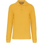 Pánské piqué polo s dlouhým rukávem - Yellow M