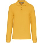 Pánské piqué polo s dlouhým rukávem - Yellow L