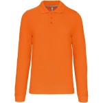 Pánské piqué polo s dlouhým rukávem - Orange M