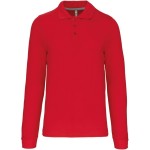 Pánské piqué polo s dlouhým rukávem - Red XXL