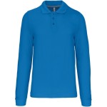 Pánské piqué polo s dlouhým rukávem - Tropical blue M