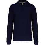 Pánské piqué polo s dlouhým rukávem - Navy 4XL