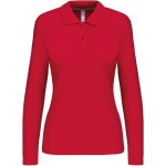 Dámské piqué polo s dlouhým rukávem K244 - Red XL