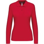 Dámské piqué polo s dlouhým rukávem K244 - Red XXL