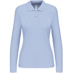 Dámské piqué polo s dlouhým rukávem K244 - Sky blue S