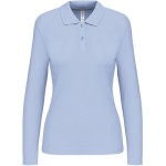 Dámské piqué polo s dlouhým rukávem K244 - Sky blue M