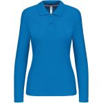 Dámské piqué polo s dlouhým rukávem K244 - Tropical blue 3XL