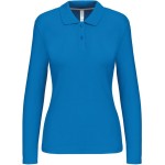 Dámské piqué polo s dlouhým rukávem K244 - Tropical blue S