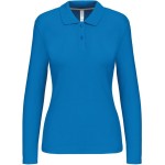 Dámské piqué polo s dlouhým rukávem K244 - Tropical blue M