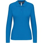 Dámské piqué polo s dlouhým rukávem K244 - Tropical blue L