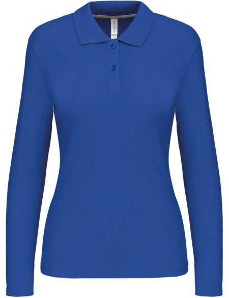 Dámské piqué polo s dlouhým rukávem K244 - Light royal blue S