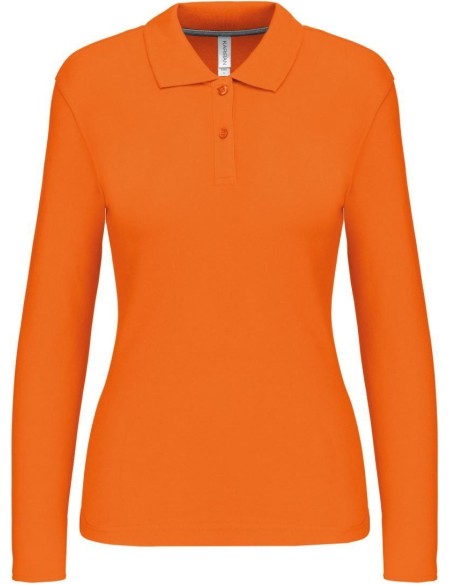 Dámské piqué polo s dlouhým rukávem K244 - Orange S