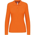 Dámské piqué polo s dlouhým rukávem K244 - Orange XL