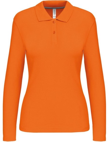 Dámské piqué polo s dlouhým rukávem K244 - Orange XL