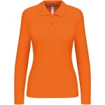 Dámské piqué polo s dlouhým rukávem K244 - Orange XXL