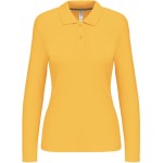 Dámské piqué polo s dlouhým rukávem K244 - Yellow S