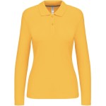 Dámské piqué polo s dlouhým rukávem K244 - Yellow M