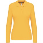 Dámské piqué polo s dlouhým rukávem K244 - Yellow 3XL