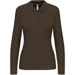 Dámské piqué polo s dlouhým rukávem K244 - Dark khaki XXL