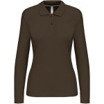 Dámské piqué polo s dlouhým rukávem K244 - Dark khaki S