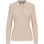 Dámské piqué polo s dlouhým rukávem K244 - Light sand M