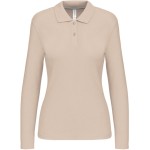 Dámské piqué polo s dlouhým rukávem K244 - Light sand XL