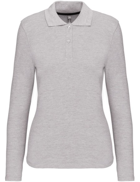 Dámské piqué polo s dlouhým rukávem K244 - Oxford grey S