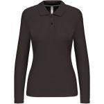 Dámské piqué polo s dlouhým rukávem K244 - Dark grey M