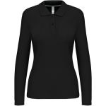 Dámské piqué polo s dlouhým rukávem K244 - Black 3XL