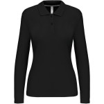 Dámské piqué polo s dlouhým rukávem K244 - Black S