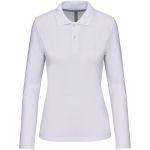 Dámské piqué polo s dlouhým rukávem K244 - White 3XL