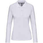 Dámské piqué polo s dlouhým rukávem K244 - White S