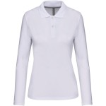 Dámské piqué polo s dlouhým rukávem K244 - White M