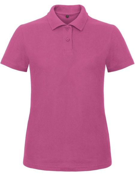 Dámské piqué polo B+C ID.001 - Fuchsia