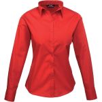 Popelínová halenka s dlouhým rukávem PR 300 - Red L