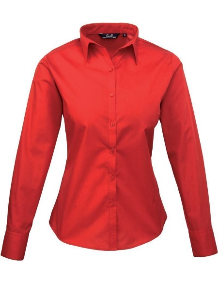 Popelínová halenka s dlouhým rukávem PR 300 - Red XXL