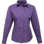Popelínová halenka s dlouhým rukávem PR 300 - Purple M